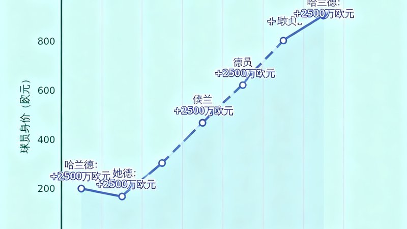 转会市场数据图显示冬季转会窗口最新动态，球员身价变化曲线清晰可见